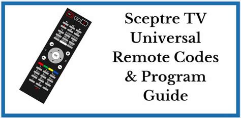 sceptre tv universal remote codes|sceptre 4 digit remote codes.